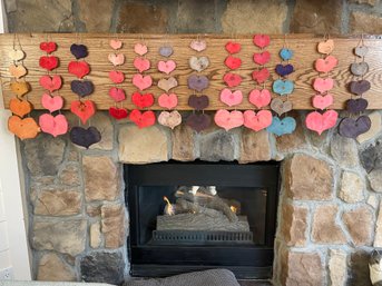 Heart Wall Hangers, Valentine Colors: 12 Pcs