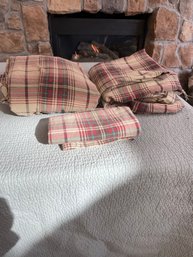 Plaid, Flannel, King Set With 1 Pillow Case