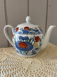 William Sonoma Grand Cuisine Teapot With Painted Lily Motif