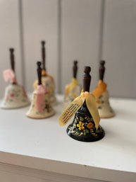 Vintage Kathleen Weber Hand Painted Bell Collection - 6 Bells