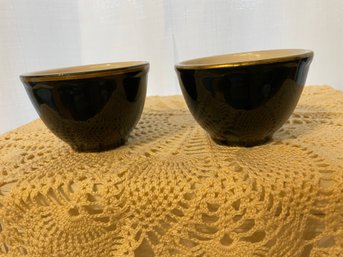 Homer Laughlin Small Bowls With Guilded Edge - Set Of 2
