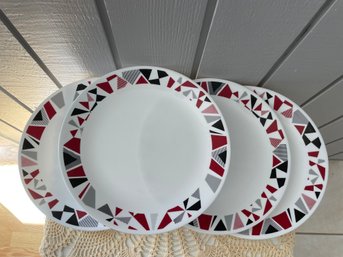 Corelle Mosaic Red Dinner And Salad Plates - Set Of 8