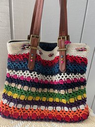 The Sak Crochet Multi Colored Shoulder Bag