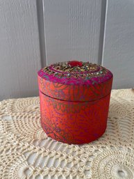 Decorative Box With A Candle In A Brass Cup