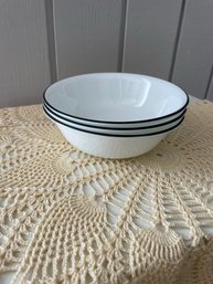 Corelle Bowls With Black Rim - Set Of 3