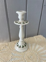 Vintage Christmas Holly Candlestick