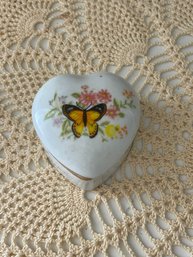 Butterfly Heart Shaped Trinket Box