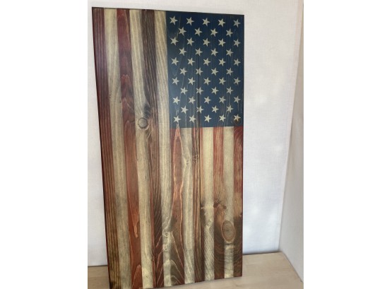 Wood American Flag Hanging Art Piece