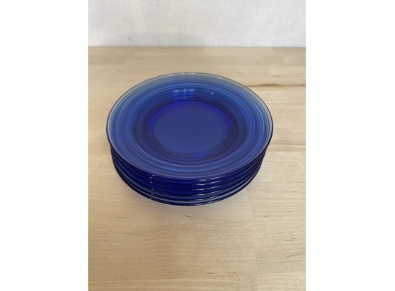 Vintage Cobalt Blue Plate Set