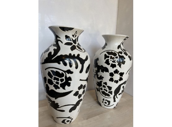 Large Black And White Vases