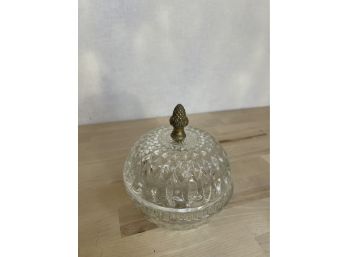 Vintage Clear Cut Glass Candy Dish