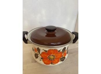 Vintage Sanko Ware Orange Poppy Pot