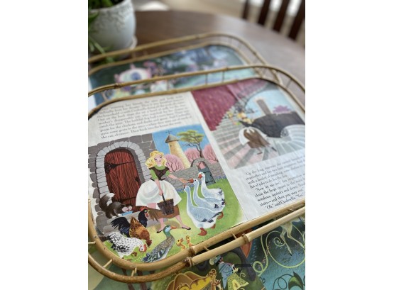 Vintage Bamboo Tray - 3 (cinderella Cleaning)