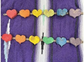 Horizontal Rainbow Heart Wall Piece 1