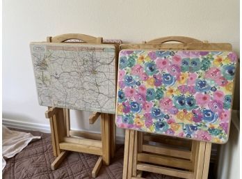 TV Tray: Bold Floral And Map