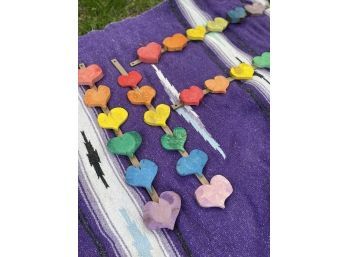 Vertical Rainbow Heart Wall Piece # 1