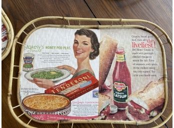 Vintage Bamboo Tray - 7 (Tenderoni And Del Monte)