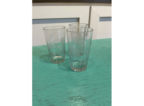 Vintage Juice Glasses - Set Of 3