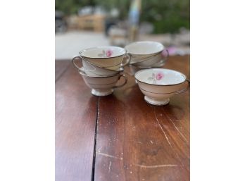 Silver Rose Coffee/tea Cup Set Of 7
