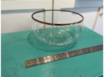 Glass Serving Bowl With Accented Rim