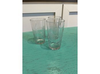 Vintage Juice Glasses - Set Of 3