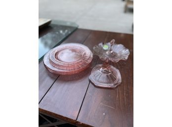 Pink Anchor Hocking Mint Tray