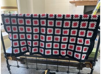 Crochet Blanket - Black And Red