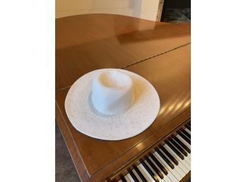 Sun Hat - White With Sequin Detail
