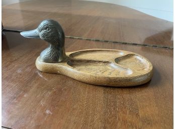 Vintage Brass Duck 3 Nook Tray