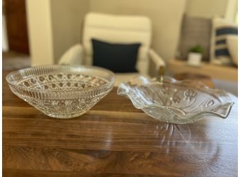 Vintage Glass Bowl Set Of 2