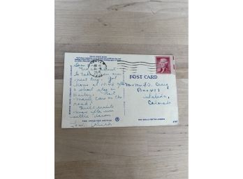 2 Cent 1916 Jefferson Stamp - Mailed Postcard