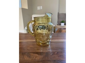 Vintage Anchor Hocking Yellow Colonial Tulip Pitcher