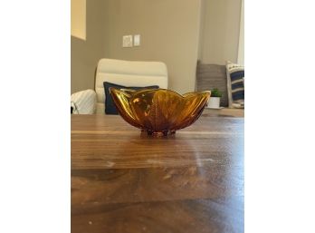 Anchor Hocking Amber Pressed Glass Bowl