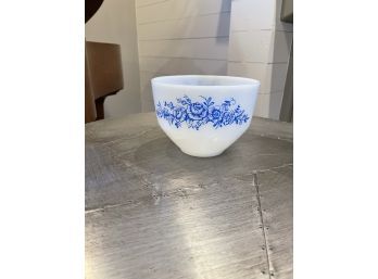 Vintage Federal Glass Blue Roses Bowl