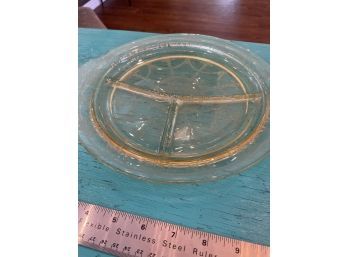 Yellow Depression Glass Divided Plate