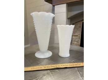 Milk Glass Vase Lot 1