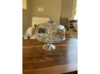 Vintage Pedestal Glass Cake Stand With Dome (cake Stand 4)