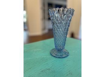 Indiana Diamond Point Style, Regal Blue Vintage Vase