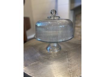 Glass Cake Stand With Lid #1