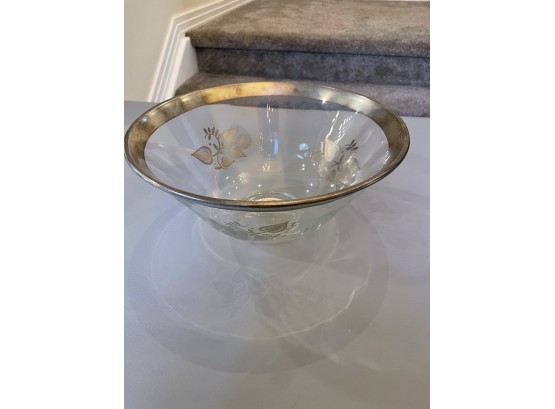 Vintage Georges Briard Silver Damask Serving Bowl