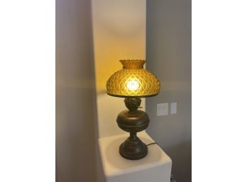 Vintage MCM Brown Amber Glass Lamp