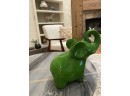 Vintage Ceramic Green Elephant Piggy Bank