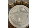 BBQ Dish Set - Set Of 7. 3 Plates And 4 Cups