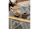 Vintage Vase 2 Piece Set - Painted Brass Teapot And Keltcraft Vase