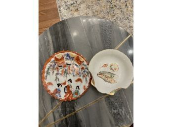Vintage Hand Painted Plates - Set Of 2