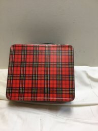Vintage Plaid Lunch Box And Thermos