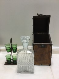 Vintage Decanter Glasses And Case