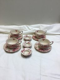 Box Lot A Special Place Red And White Cottage Style Tea Set