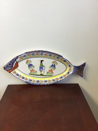 Quimper Large Fish Shaped Platter