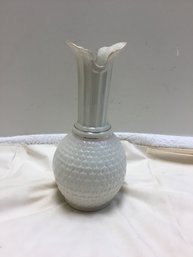 Belleek 11 Inch Tall Vase With Gold Trim